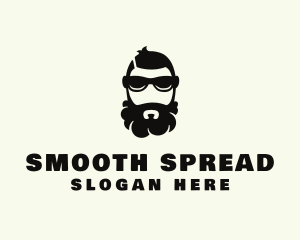 Hipster Beard Sunglasses Man logo design