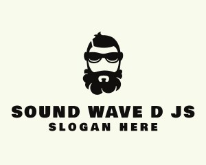 Hippy - Hipster Beard Sunglasses Man logo design