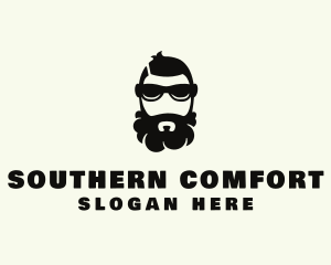 Hipster Beard Sunglasses Man logo design