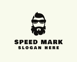 Hipster Beard Sunglasses Man logo design