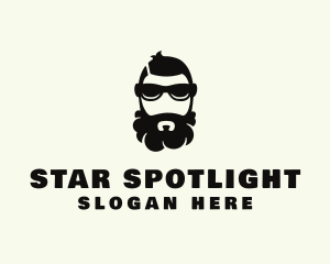 Hipster Beard Sunglasses Man logo design