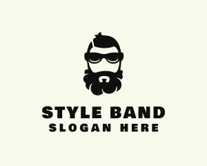 Hipster Beard Sunglasses Man logo design