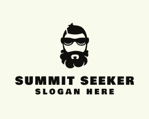 Hipster Beard Sunglasses Man logo design