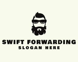 Hipster Beard Sunglasses Man logo design