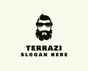 Hipster Beard Sunglasses Man logo design