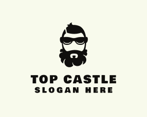 Hipster Beard Sunglasses Man logo design