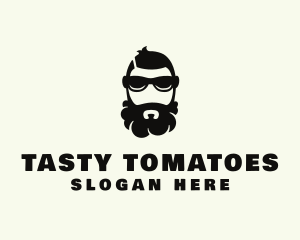 Hipster Beard Sunglasses Man logo design