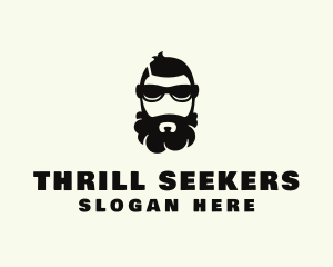 Hipster Beard Sunglasses Man logo design