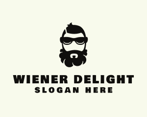 Hipster Beard Sunglasses Man logo design