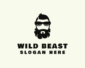 Hipster Beard Sunglasses Man logo design