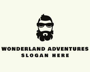 Hipster Beard Sunglasses Man logo design