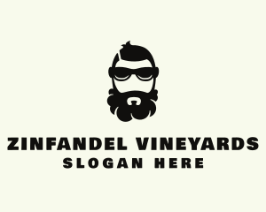 Hipster Beard Sunglasses Man logo design