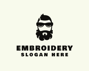 Hipster Beard Sunglasses Man logo design