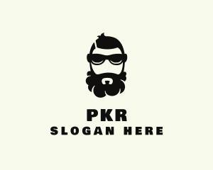 Hipster Beard Sunglasses Man logo design