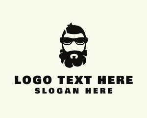 Dj - Hipster Beard Sunglasses Man logo design