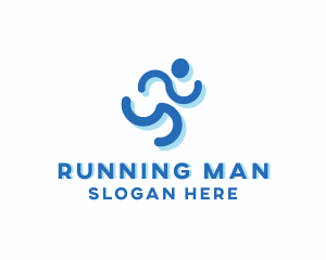 Human Running Fitness logo design
