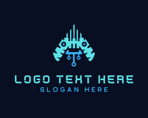 Stream - Cyber Game Controller logo design