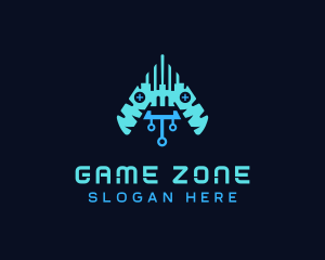 Cyber Game Controller logo design