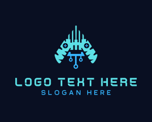 Online Gaming - Cyber Game Controller logo design