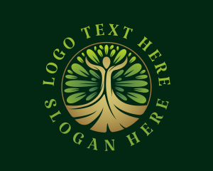 Eco - Human Tree Wellness logo design