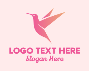 Beauty Vlog - Gradient Pink Hummingbird logo design