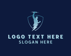 Electrician - Energy Human Shield logo design