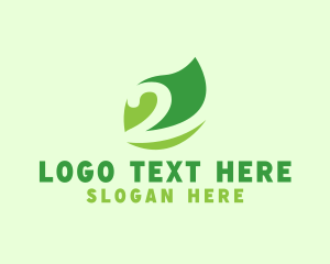 Vegetarian - Eco Leaf Number 2 logo design