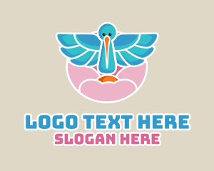 Baby Shower - Dream Pastel Stork logo design