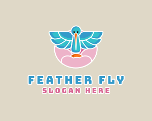 Bird Wings Stork logo design