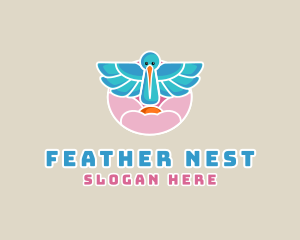 Bird Wings Stork logo design