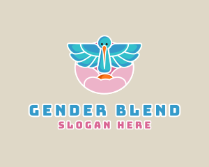 Gender - Bird Wings Stork logo design