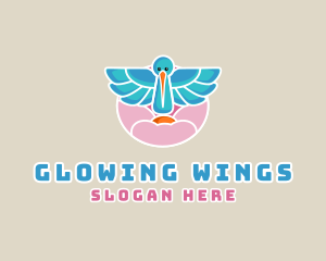 Bird Wings Stork logo design