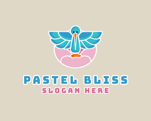 Bird Wings Stork logo design