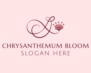 Chrysanthemum - Chrysanthemum Flower Letter D logo design