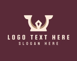 Beige - Jewelry Boutique Letter W logo design