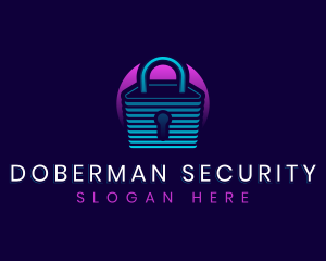 Padlock Cyber Security logo design