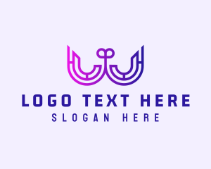 Gradient - Digital Tech Letter W logo design
