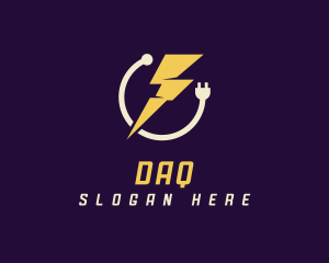 Electricity - Power Plug Lightning Bolt logo design