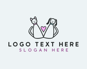 Canine - Pet Heart Grooming logo design