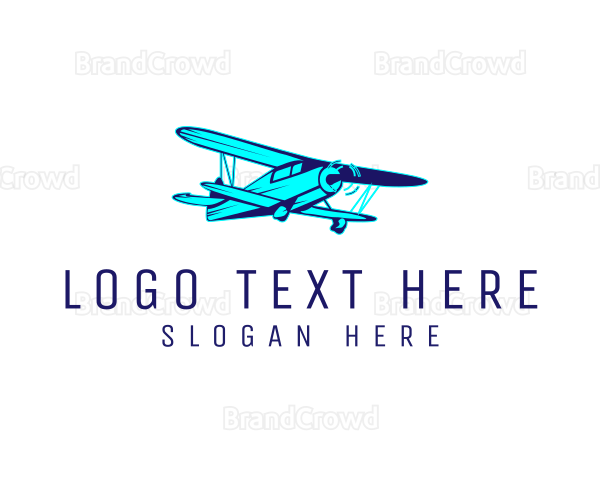 Flying Airplane Aviation Logo