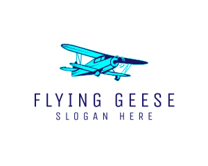 Flying Airplane Aviation logo design