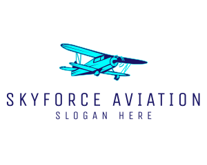 Flying Airplane Aviation logo design