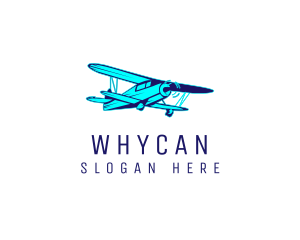 Blue Plane - Flying Airplane Aviation logo design