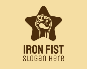 Raised Fist Star  logo design