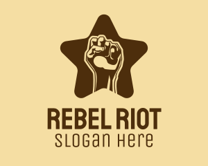 Protest - Raised Fist Star logo design