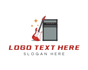 Amplifier - Electric Guitar Amplifier Speaker logo design