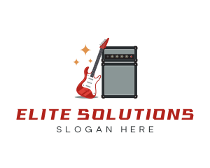 Electric Guitar Amplifier Speaker Logo