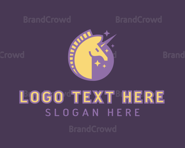 Mystical Unicorn Head Logo