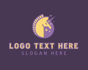 Horn - Mystical Unicorn Head logo design