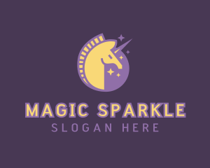 Mystical Unicorn Head logo design